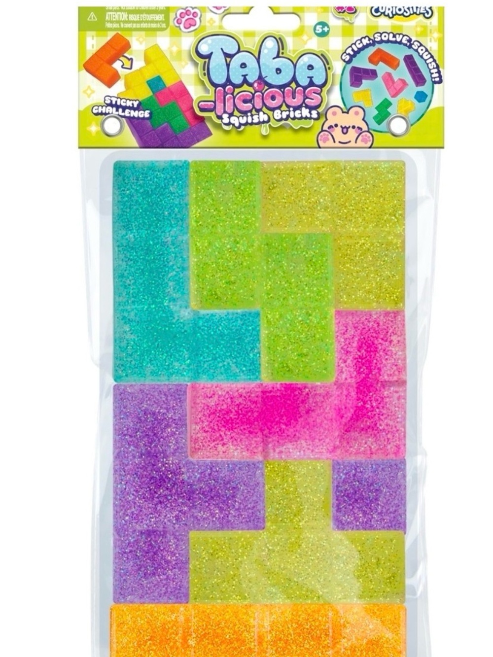 Taba-Licious- Squish Bricks Sensory Puzzle - Multicolor Glitter